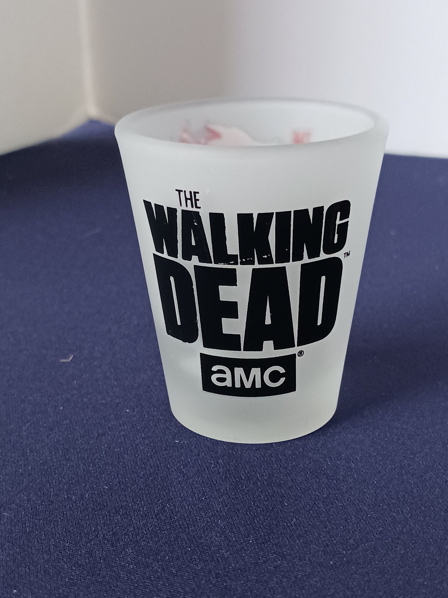 Walking Dead AMC Series, Zombies,  Shot Glass EUC, Halloween, Living Dead Fan, Cannibal, Top Rated Series, Popular Cable TV